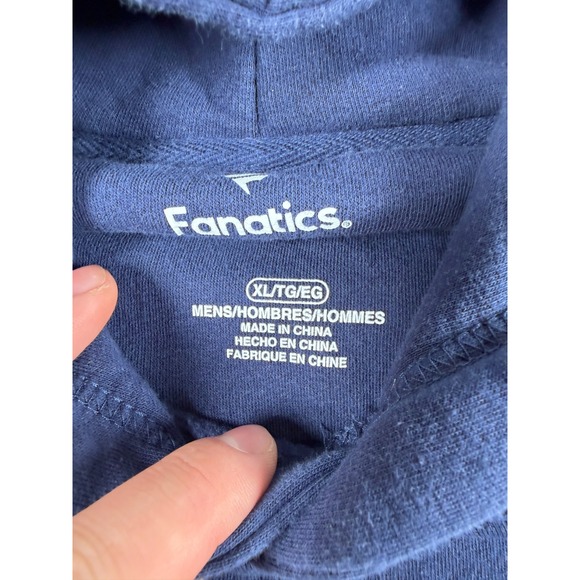 New England Patriots Hoodie Mens XL Blue Fanatics Football Fleece Lined Cotton - Picture 3 of 5